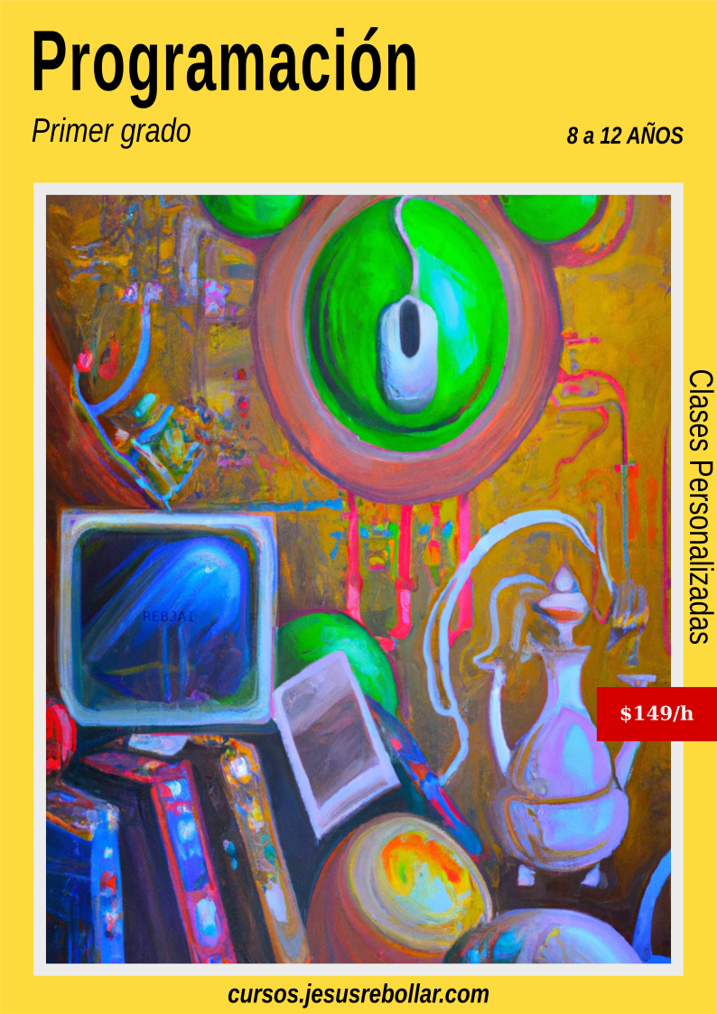 portada del curso de programación, asemejandose a un libro de texto